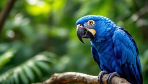 The Hyacinth Macaw forms deep bonds—the gentle giant that truly falls for its human
